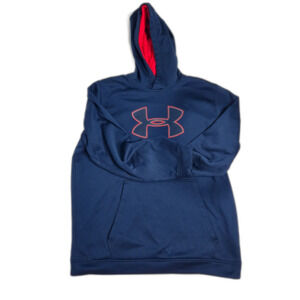 Under Armour ColdGear Armour Fleece Big Logo Hoodie | Men's Size XL | Navy Red